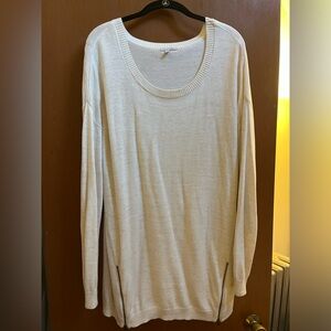 Halogen (Nordstrom) cream sweater tunic size xl with zipper detail